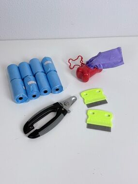 Dog Grooming Lot: Nail Clippers, Poop Bags & Holder